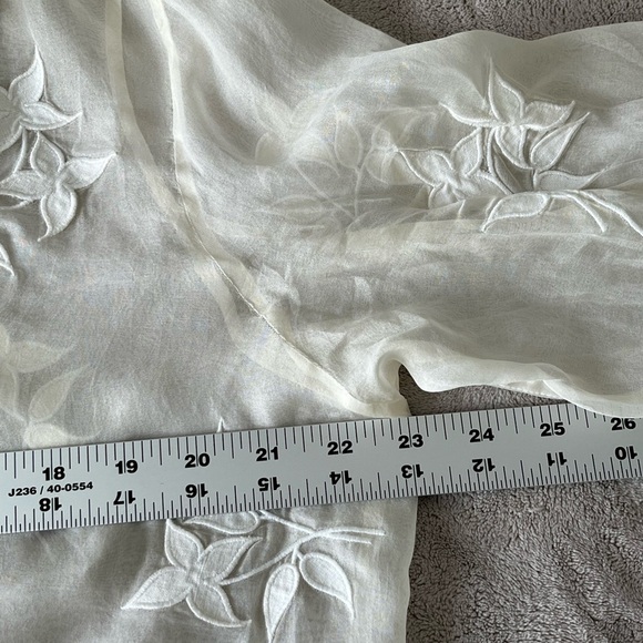 Kate Hill Woman 100% Silk Sheer Floral Romantic Long Sleeve Blouse Size 16W - Picture 11 of 13